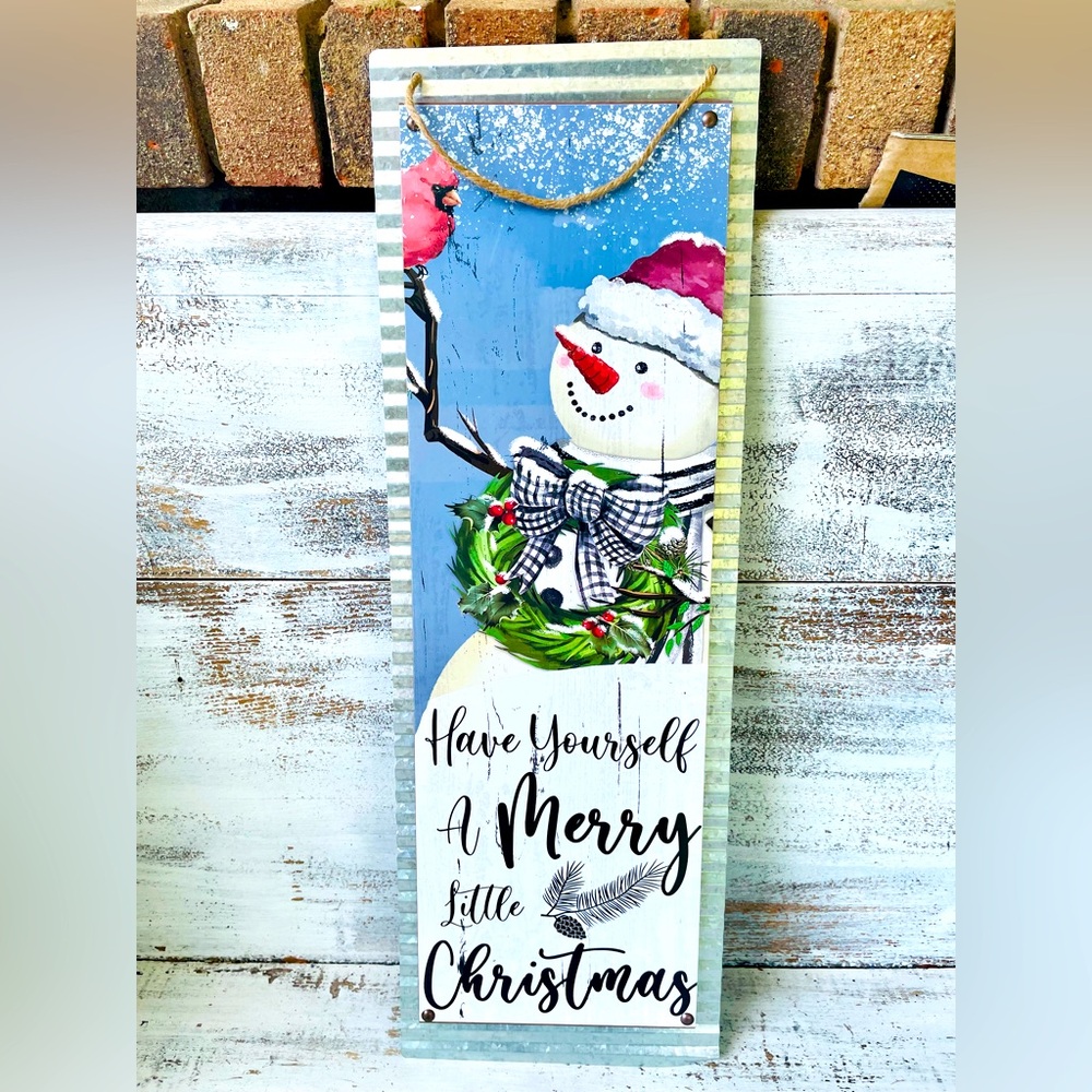 *Have Yourself A Merry Little Christmas Snowman Metal Sign
